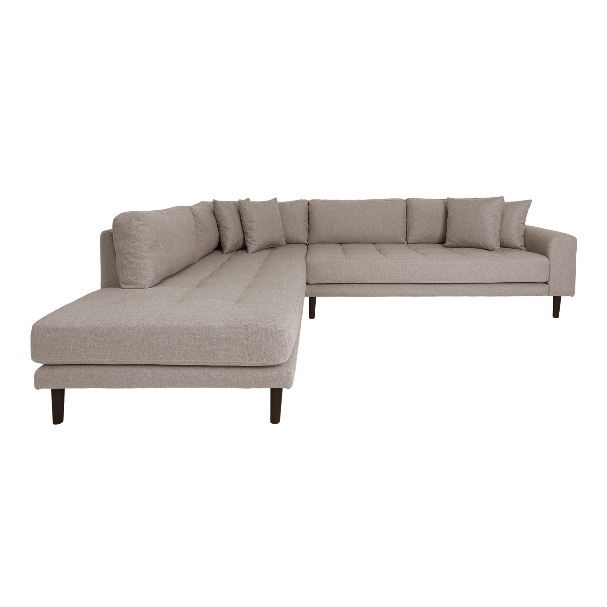 Lido – Ecksofa mit Offenem Ende, offene Seite links, Samtbezug, 92–220 × 257 × 76 cm